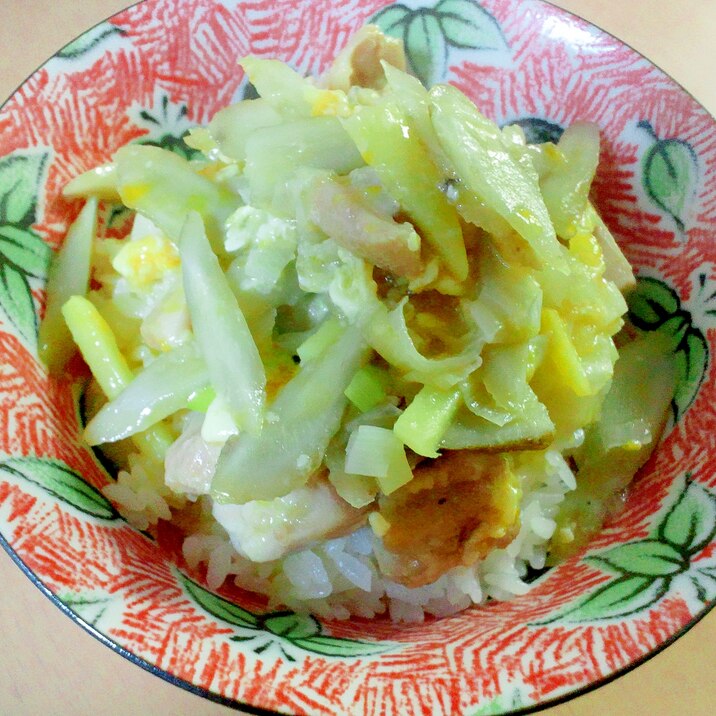 牛蒡入りの、親子丼！